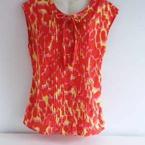 Gap Multi-Colored Cotton Print Top w/ Tie